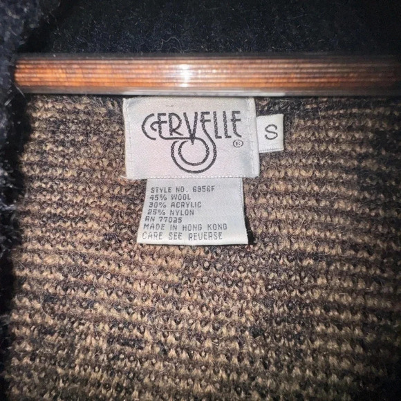 Vintage Cervelle wool Leopard print Knit Cardigan Sz S Mid Length - Picture 4 of 4